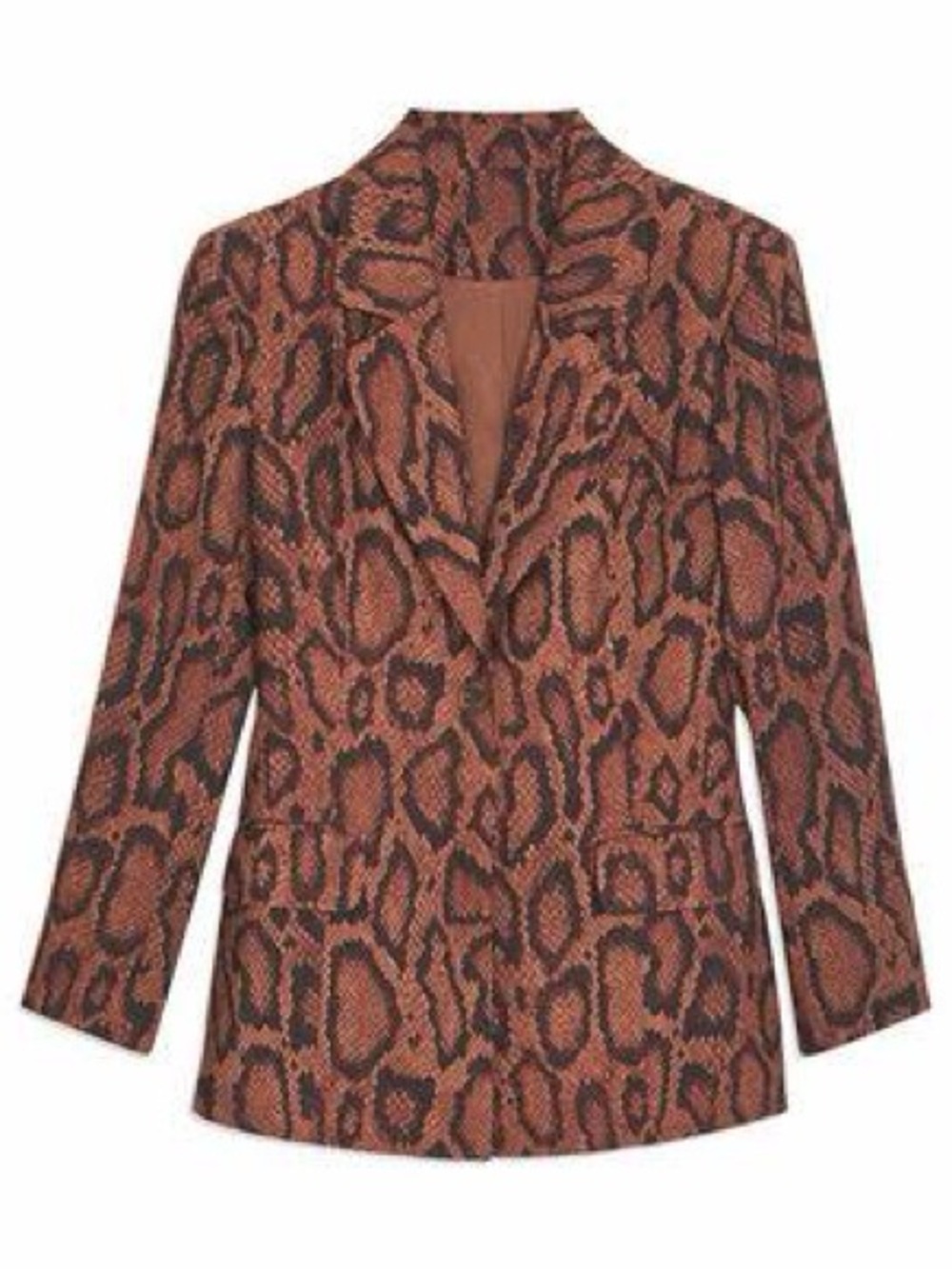 DANIELLE BERNSTEIN Rust Snake-Print Blazer